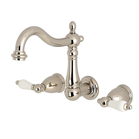 Heritage KS1256PL 8-Inch Center Wall Mount Bathroom Faucet KS1256PL